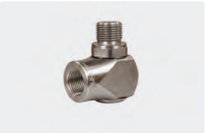 ZŁĄCZE OBROTOWE KĄTOWE ST-320 G3/8”F-G3/8”M DN6 400 BAR INOX MAX TEMP 90°C